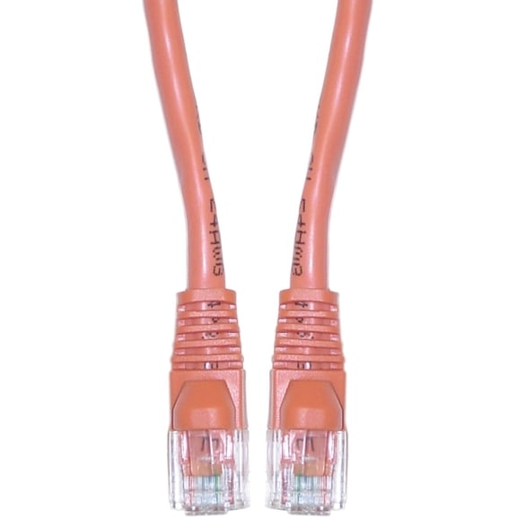 Cat6 Ethernet Cable, 24AWG, RJ45 Gold Plate Connector, ETL, 4 Pair Stranded Copper, Snagless Mold Boot Unshielded Twisted Pair (UTP) Internet Network Patch Cable, 6 Inches, Orange, CableWholesale