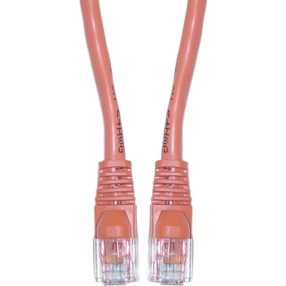 Cat6 Ethernet Cable, 24AWG, RJ45 Gold Plate Connector, ETL, 4 Pair Stranded Copper, Snagless Mold Boot Unshielded Twisted Pair (UTP) Internet Network Patch Cable, 7 Foot, Orange, CableWholesale