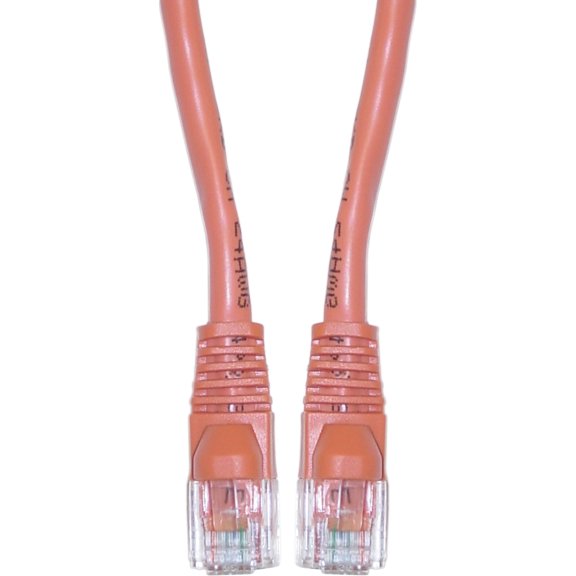 Cat6 Ethernet Cable, 24AWG, RJ45 Gold Plate Connector, ETL, 4 Pair Stranded Copper, Snagless Mold Boot Unshielded Twisted Pair (UTP) Internet Network Patch Cable, 75 Foot, Orange, CableWholesale