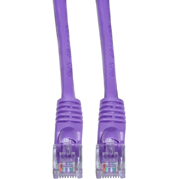 Cat6 Ethernet Cable, 24AWG, RJ45 Gold Plate Connector, ETL, 4 Pair Stranded Copper, Snagless Mold Boot Unshielded Twisted Pair (UTP) Internet Network Patch Cable, 100 Foot, Purple, CableWholesale