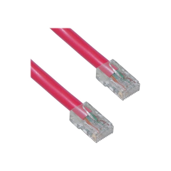 CableWholesale 7 Foot Cat6 Red Ethernet Patch Cable, Bootless, 24AWG Network Cable with RJ45 Gold Plated Connector, 4 Pair Stranded Pure Copper, Unshielded Twisted Pair (UTP) Internet Patch Cable
