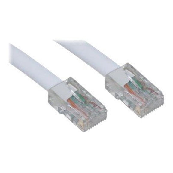 CableWholesale 14 Foot Cat6 White Ethernet Patch Cable, Bootless, 24AWG Network Cable with RJ45 Gold Plated Connector, 4 Pair Stranded Pure Copper, Unshielded Twisted Pair (UTP) Internet Patch Cable