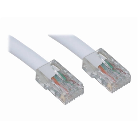 CableWholesale 5 Foot Cat6 White Ethernet Patch Cable, Bootless, 24AWG Network Cable with RJ45 Gold Plated Connector, 4 Pair Stranded Pure Copper, Unshielded Twisted Pair (UTP) Internet Patch Cable