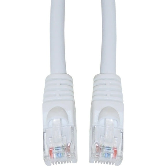 Cat6 Ethernet Cable, 24AWG, RJ45 Gold Plate Connector, ETL, 4 Pair Stranded Copper, Snagless Boot Unshielded Twisted Pair (UTP) Internet Network Patch Cable, 7 Foot, White, CableWholesale
