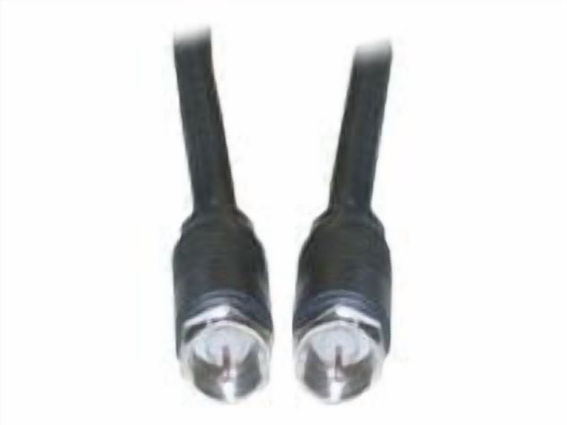 F-pin Coaxial Cable, F Type Male to Male Coax Cable Connector, UL Listed, AV, CableTV, Antenna, and Satellite Cable, Black, 100 ft, Cablewholesale