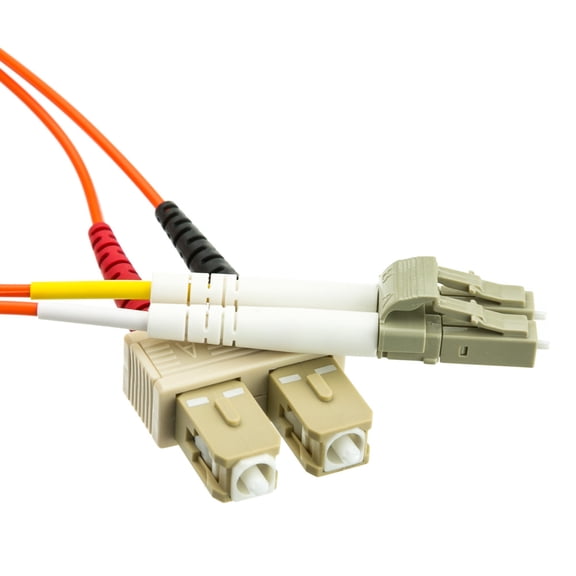 CableWholesale LCSC-11102 Fiber Optic Cable, LC / SC, Multimode, Duplex, 62.5/125, 2 meter (6.6 foot)