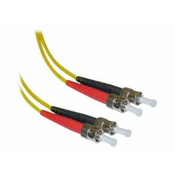 Fiber Optic Cable, 5 Meter (16 feet) ST to ST Straight Tip/Bayonet Connector Duplex 9/125 Single-Mode Fiber Optic ST/ST Optical Connection Cable, CableWholesale