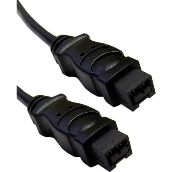 Firewire 800 9 Pin Cable, Male to Male iLink DV Cable, 9-Pin/9-Pin IEEE 1394b, Black, 10 Feet, IEEE 1394b High Speed Firewire 9 Pin to 9 Pin Cable, CableWholesale
