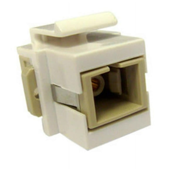 CableWholesale Keystone White SC Fiber Optic Network Coupler - White