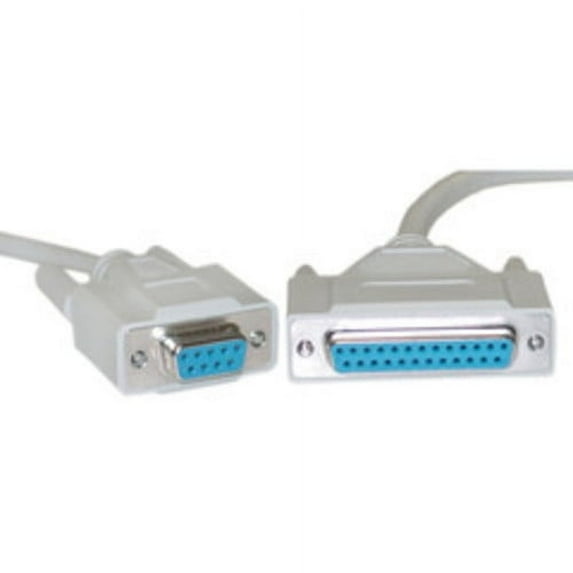 CableWholesale 10D1-21406 Null Modem Cable DB9 Female to DB25 Female UL rated 8 Conductor 6 foot