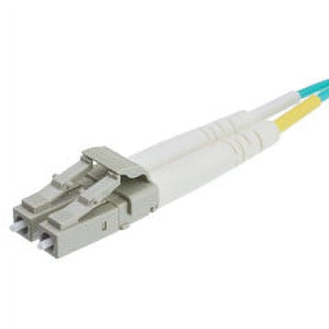 Aqua Blue Fiber Optic Cable, 15 Meter (49 feet) LC to LC Lucent Connector Duplex 50/125 OM3 Multi-Mode Fiber Optic Plenum Rated LC-LC Optical Connection Cable, CableWholesale