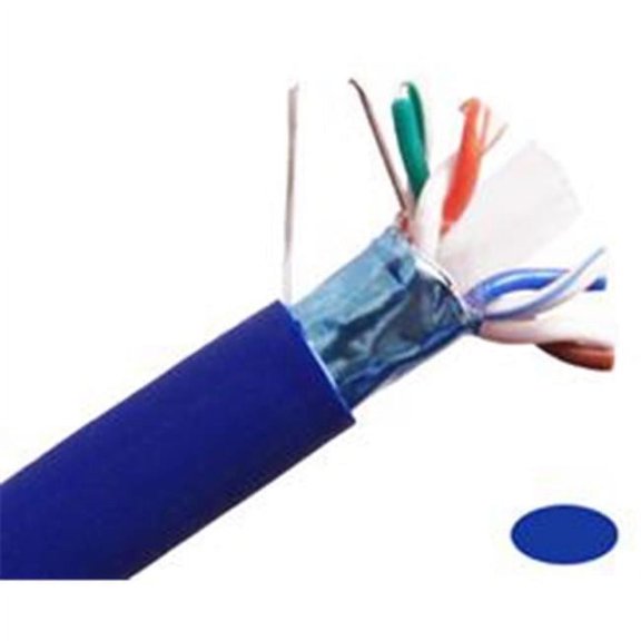 1000 Foot Bulk Cat6 Ethernet Cable, Plenum Rated (CMP), Blue Ethernet Cable, 23 AWG 4 Pair Solid Bare Copper, STP (Shielded Twisted Pair) 1000 Foot Spool, CableWholesale
