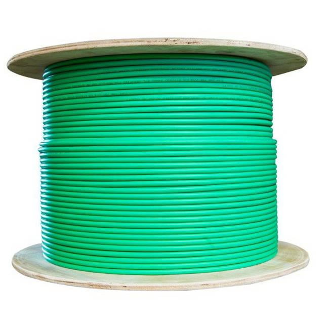 CableWholesale Plenum Cat6 Bulk Cable, Solid, Shielded, CMP, 23 AWG, Spool, Green 1000 ft