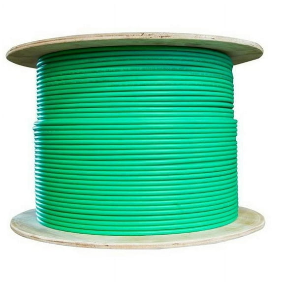 CableWholesale Plenum Cat6 Bulk Cable - Solid - Shielded - CMP - 23 AWG - Spool - Green - 1000 ft.