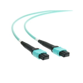 CableWholesale MPMP-41001 1 m Type B Female Plenum 12 Strand MTP & PC Fiber Optic Cable - OM4 50 & 125 Multimode - Aqua Jacket & Connector