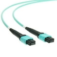 thumbnail image 1 of Plenum 12 Strand MTP/PC Fiber Optic Cable, Type B, Female, OM4 50/125 Multimode, aqua Jacket & Connector, 40/100 Gbps, 3 meter (9.84 foot), 1 of 4