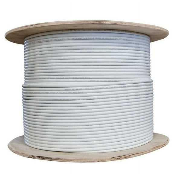 CableWholesale Plenum Shielded Cat6a Bulk Ethernet Cable, Solid, CMP, 500 MHz, 23 AWG, Spool, White - 1000 ft.