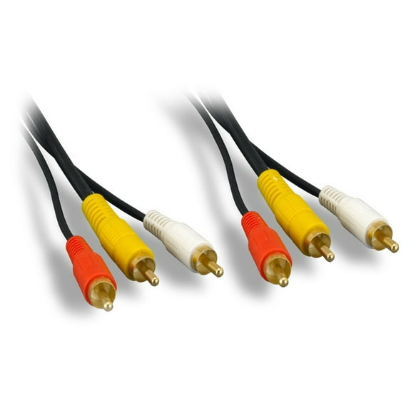RCA Audio / Video Cable, 3 RCA Male, gold-plated connectors, 6 foot