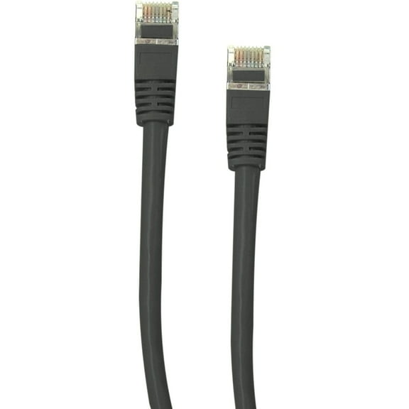 Shielded Cat5e Ethernet Cable, 24AWG, RJ45 Connector, ETL, Snagless Mold Boot 4 Pair Stranded Copper Shielded Twisted Pair (STP) Internet Network Patch Cable, 14 Foot, Black, CableWholesale