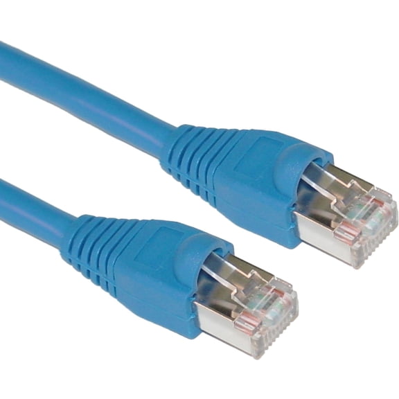 Shielded Cat5e Ethernet Cable, 24AWG, RJ45 Gold Plate Connector, ETL, Snagless Mold Boot 4 Pair Stranded Copper Shielded Twisted Pair (STP) Internet Network Patch Cable, 14 Foot, Blue, CableWholesale