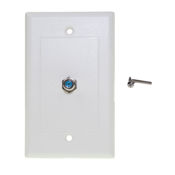 TV Wall Plate with 1 F-pin Coupler, 3GHz White