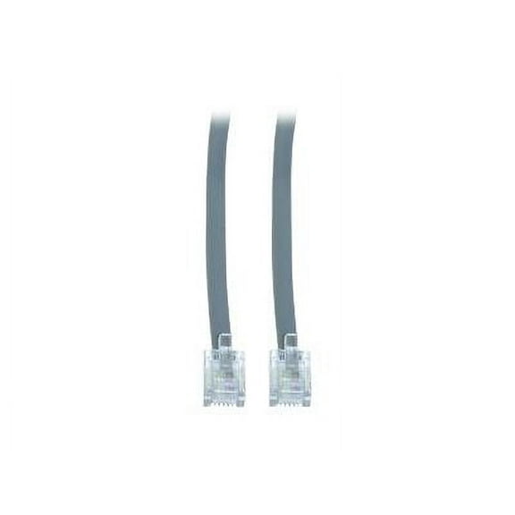 CableWholesale.com - Phone cable - RJ-11 (6 pin) (M) to RJ-11 (6 pin) (M) - 15.2 m - flat - silver satin