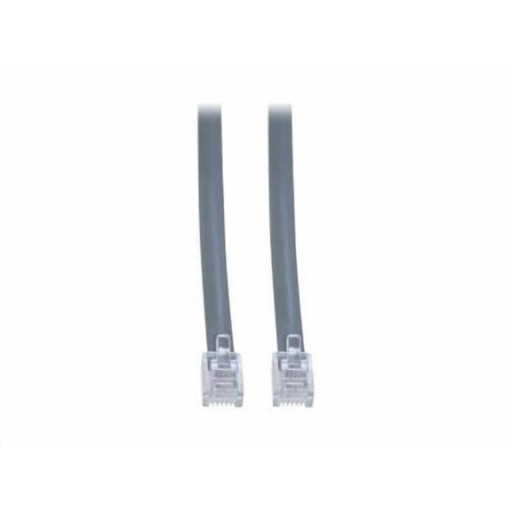 CableWholesale 14-Feet RJ12, 6P/6C Flat 1:1 Data, Silver Satin (Amazon 744-4-N)