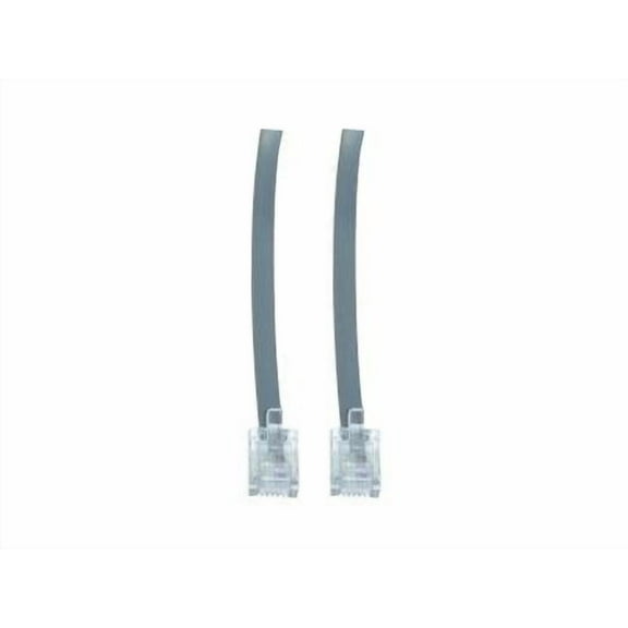 CableWholesale.com - Phone cable - RJ-11 (6 pin) (M) to RJ-11 (6 pin) (M) - 61 cm - flat - silver satin