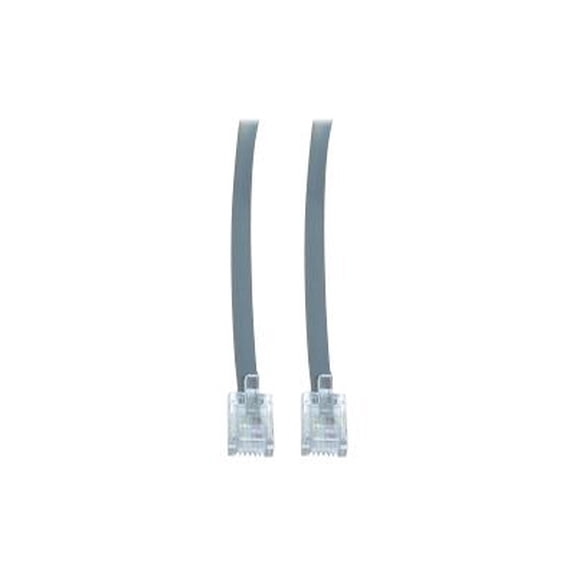 CableWholesale's Telephone Cord (Voice), RJ11, 6P / 4C, Silver Satin, Reverse, 25 foot
