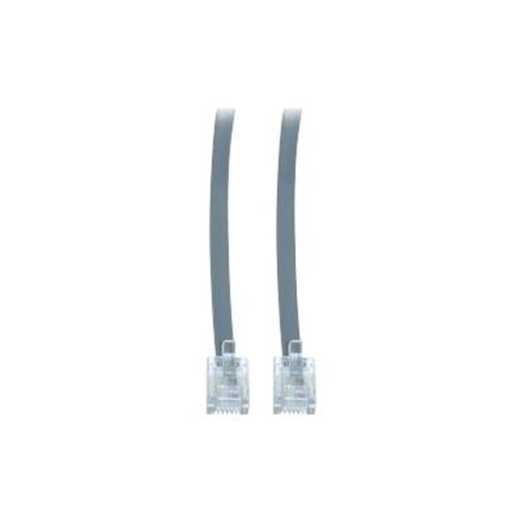 CableWholesale's Telephone Cord (Voice), RJ11, 6P / 4C, Silver Satin, Reverse, 7 foot