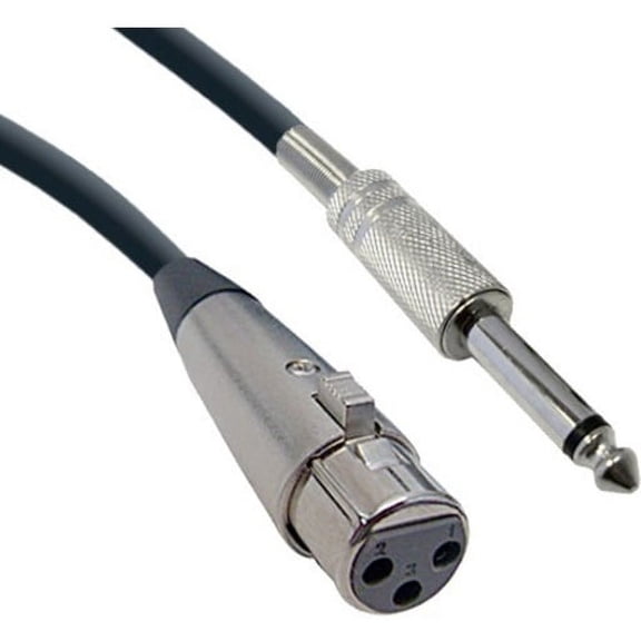CableWholesale XLR Female to 1/4 Inch Mono Male Audio Cable, 15 foot