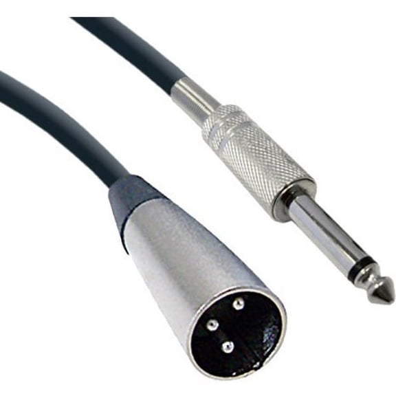 CableWholesale XLR Male to 1/4 Inch Mono Male Audio Cable, 10 foot