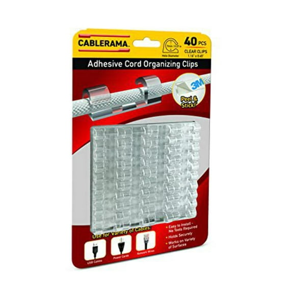 Cablerama - Adhesive Cord Organizing Management Clips with 3M Adhesive