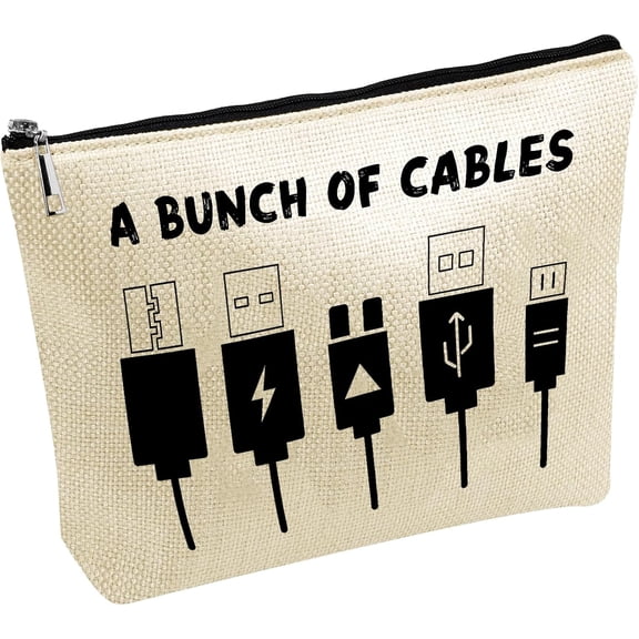 Cables Cosmetic Bags Travel Makeup Bag Small Toiletry Pouch Period Purse Portable Chargers Organizer Travel Storage Large Capacity Lightweight with Zipper for DIY handcrafting