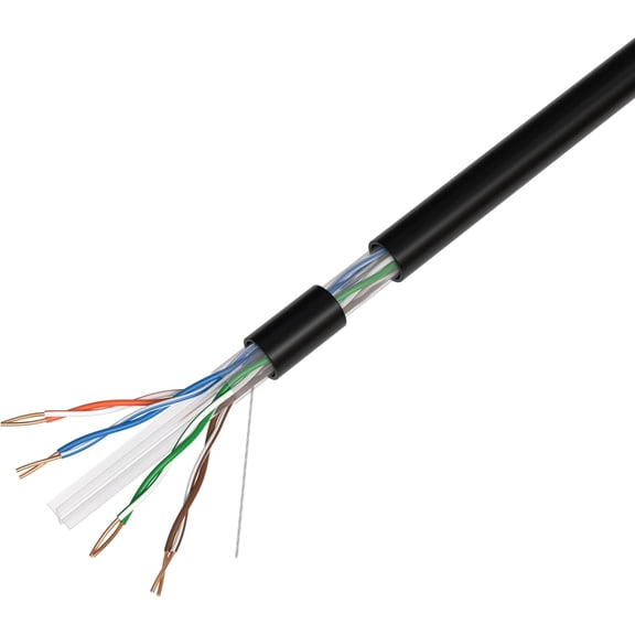 Cables Direct Online 1000FT CAT6 Outdoor 23AWG 550MHz UTP Copper Clad Aluminum Solid Bulk Ethernet Cable Direct Burial UV Wire