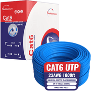 Cables Direct Online 1000ft Cat6 Ethernet Cable Bulk – 23AWG Solid CCA UTP, Unshielded, 550MHz, Pull Box, LAN Network Wire, RJ45 Compatible, Indoor Use, High-Speed Internet, Blue