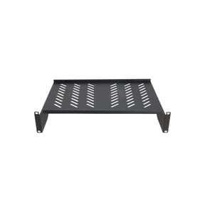 Cables Direct Online 2U 19 Inch Vented Cantilever Rack Mount Server Shelf, 12.24 Inches Deep, Black