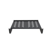 Cables Direct Online 2U 19 Inch Vented Cantilever Rack Mount Server Shelf, 12.24 Inches Deep, Black