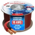 thumbnail image 1 of Cables Direct Online 50 ft 16/2 Speaker Wire 2-Conductor CL3 Rated CCA Cable – Black and Red Jacket, In-Wall Audio Wire for Home Theater, Car Audio, LED Lighting, Low Voltage Systems, 1 of 7