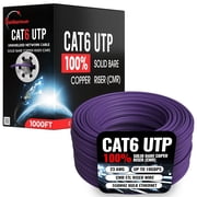 Cables Direct Online 500FT Cat6 Solid Bare Copper 23AWG Bulk Ethernet Cable, CMR ETL Riser, 550MHz POE (Power Over Ethernet) Wire – Purple