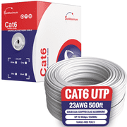 Cables Direct Online 500 ft Cat6 Ethernet Cable Bulk   23AWG Solid CCA UTP, Unshielded, 550MHz, Pull Box, LAN Network Wire, RJ45 Compatible, Indoor Use, High-Speed Internet, White
