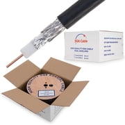 Cables Direct Online 500ft RG6 Coaxial Cable Dual Shield, 18AWG Copper Clad Steel CCS Core, Aluminum Braid with PVC Jacket, Black Reel Box