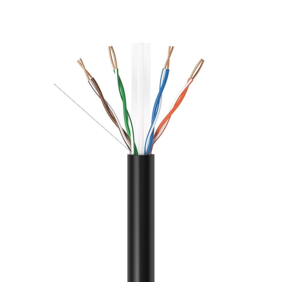 Cat6 1000 feet CM Bulk Ethernet Cable, Bare Solid Copper UTP, 23 AWG, Reelex II Box, Black, Cables Direct Online