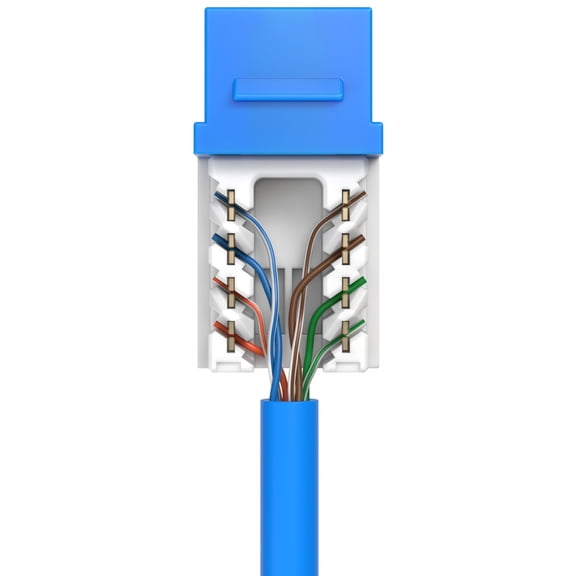Cables Direct Online Blue Cat5e RJ45 Keystone Jack 45 Degree 8P8C 110 Punch-Down 1-Pack