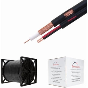 1000FT Black Bulk Siamese RG59/U Coax Cable, 20AWG RG59 + 18/2 Power Wire, 95% Shield Coverage for CCTV & Security Systems, Cables Direct Online