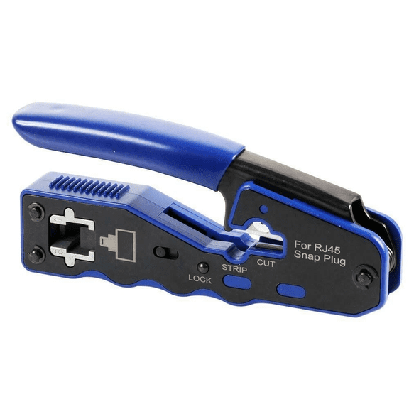 Cables Direct Online RJ45 Crimper Cutter Stripper Tool for Cat5 Cat5e Cat6 | Pass-Through Modular 8P8C All-in-One Network Cable Crimping Tool