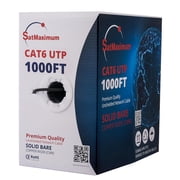 Cables Direct Online Cat6 Black 1000FT Solid Bare Copper 23AWG Riser CMR Bulk Ethernet Cable   550MHz UTP PoE++ 4PPoE Wire