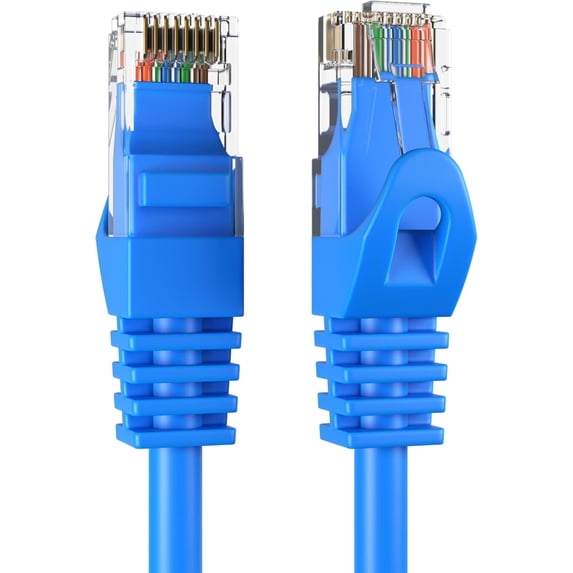 Cat6 5-Pack of 25FT Network Ethernet Patch Cable, 550Mhz Internet Wire, For Router, Modem, PC, Laptop, TVs, Printer Cord, Consoles for Home and Office, Blue, Cables Direct Online