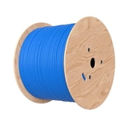 Cat6A 1000ft Bulk Ethernet Cable, Solid Bare Copper 23AWG 4 Pair, UTP Network Wire for PoE++ 4PPoE, Blue, Cables Direct Online