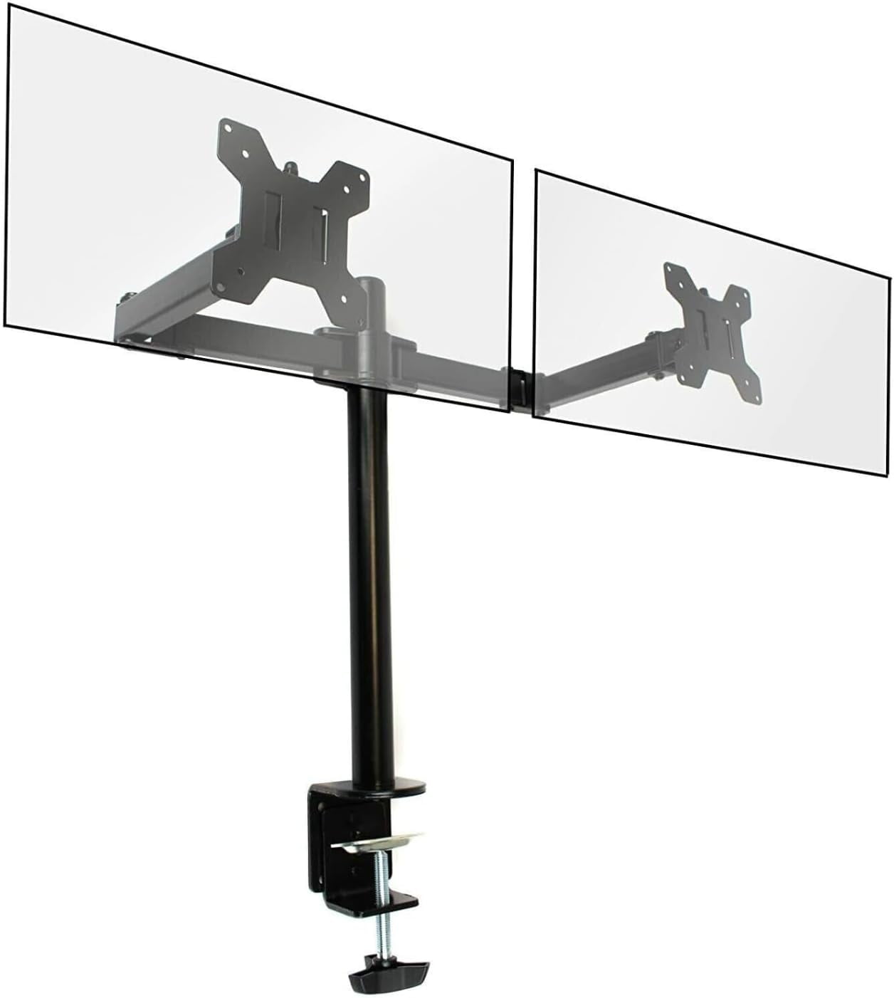 Cables Direct Online Dual Monitor Desk Clamp Mount – Adjustable Tilt for 17''-27'' Computer Screens